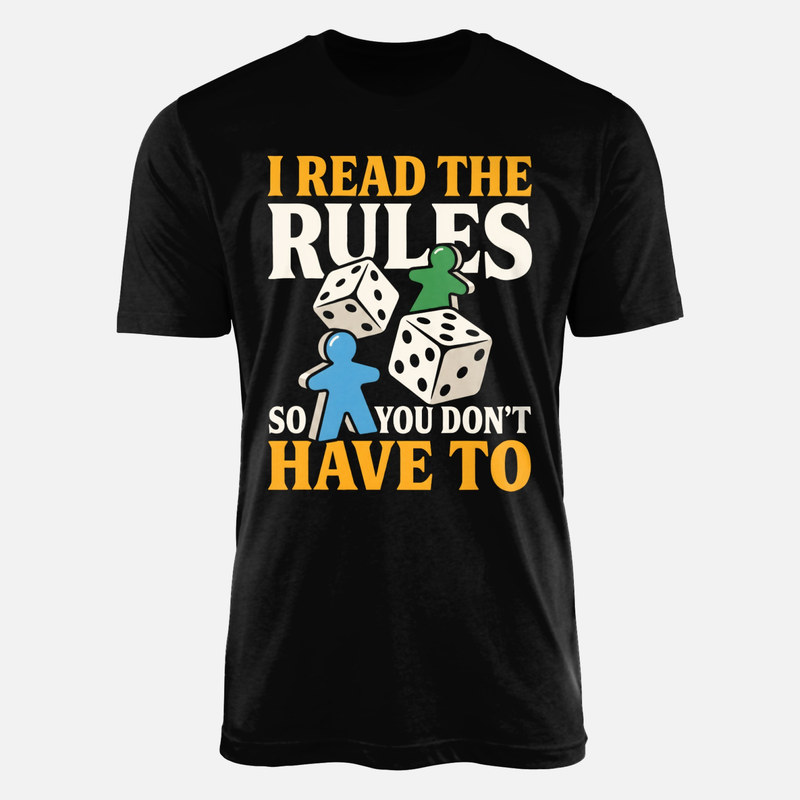 Camisetas: Leo las reglas por ti dados y meeples