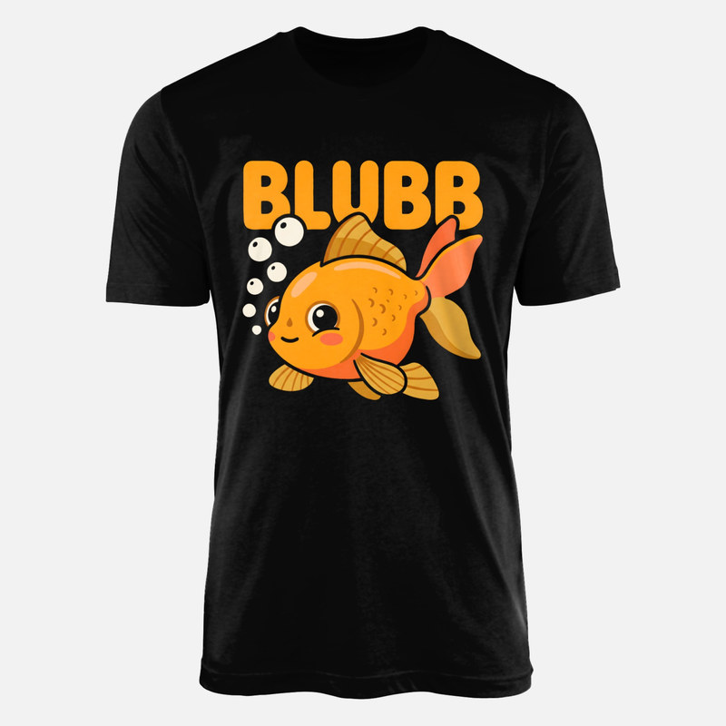 Camisetas: Pez dorado kawaii con burbujas Blubb
