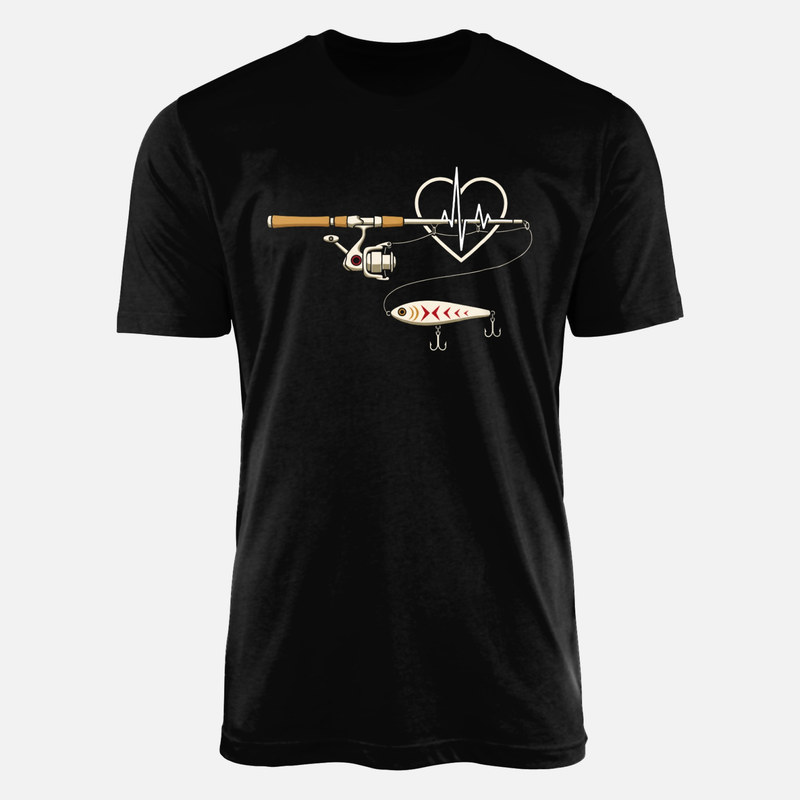 Camisetas: Ca&ntilde;a de pescar con latido y se&ntilde;uelo