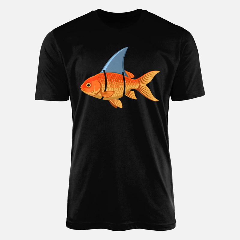 Camisetas: Pez dorado con aleta de tibur&oacute;n