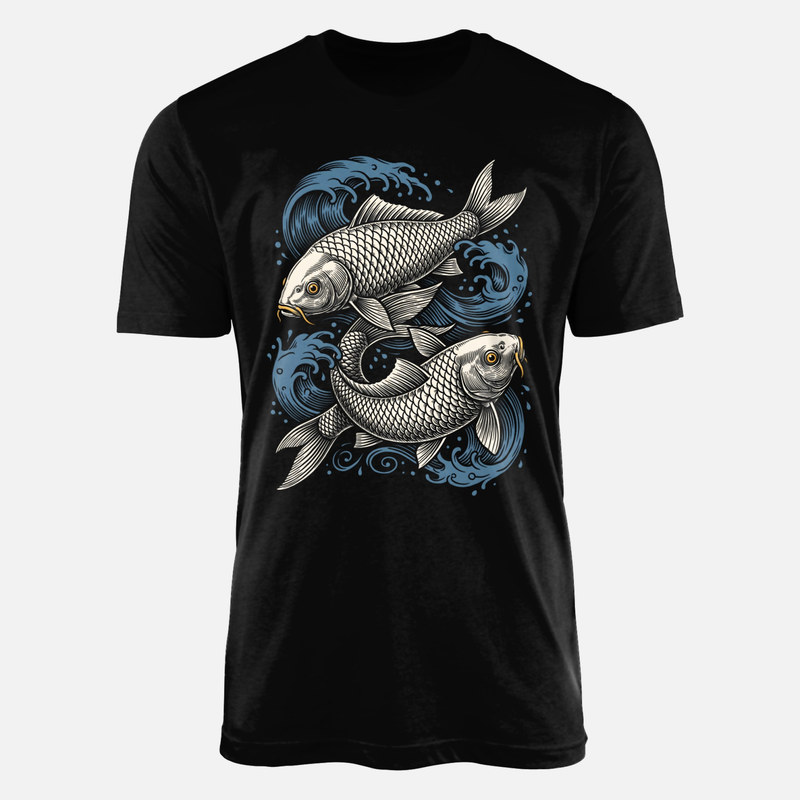 Camisetas: Peces koi en olas