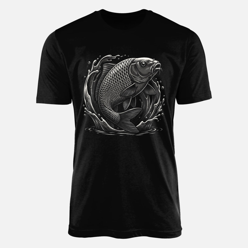 Camisetas: Carpa saltando del agua