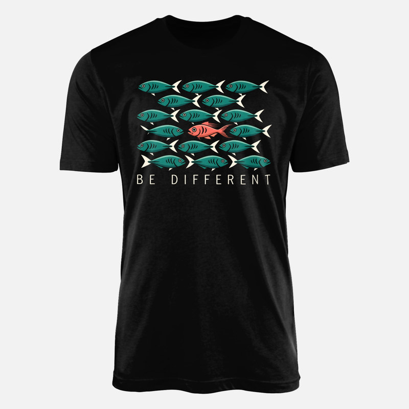Camisetas: Pez a contracorriente be different