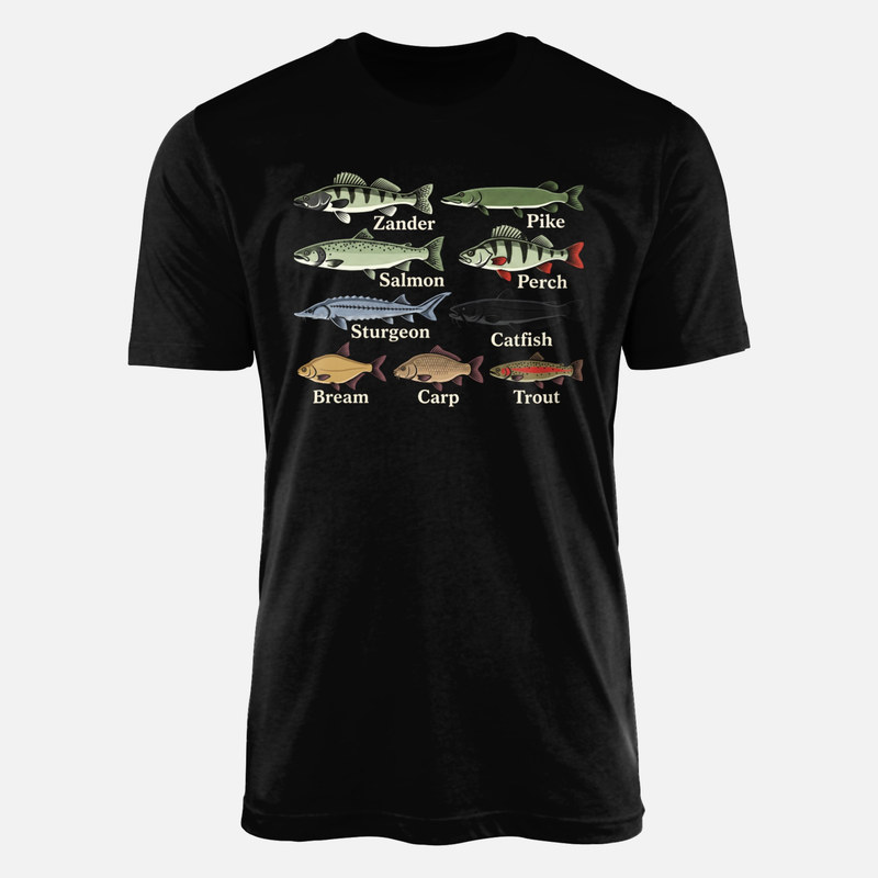 Camisetas: Gu&iacute;a de peces de r&iacute;o ilustrados