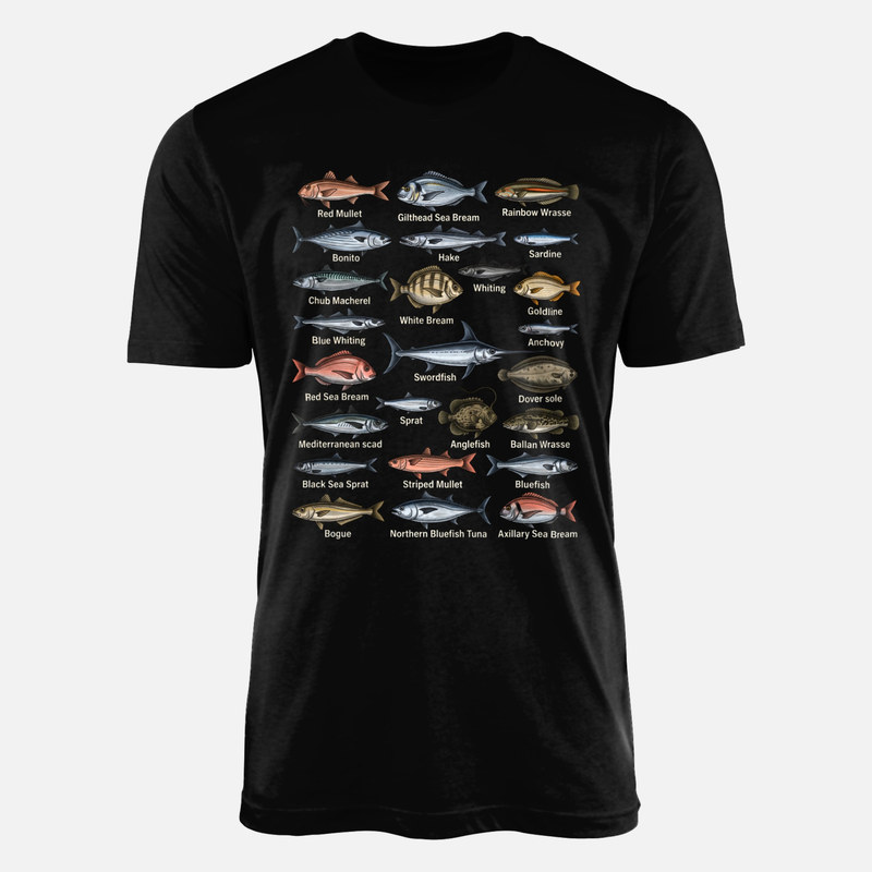 Camisetas: Gu&iacute;a de peces marinos vintage