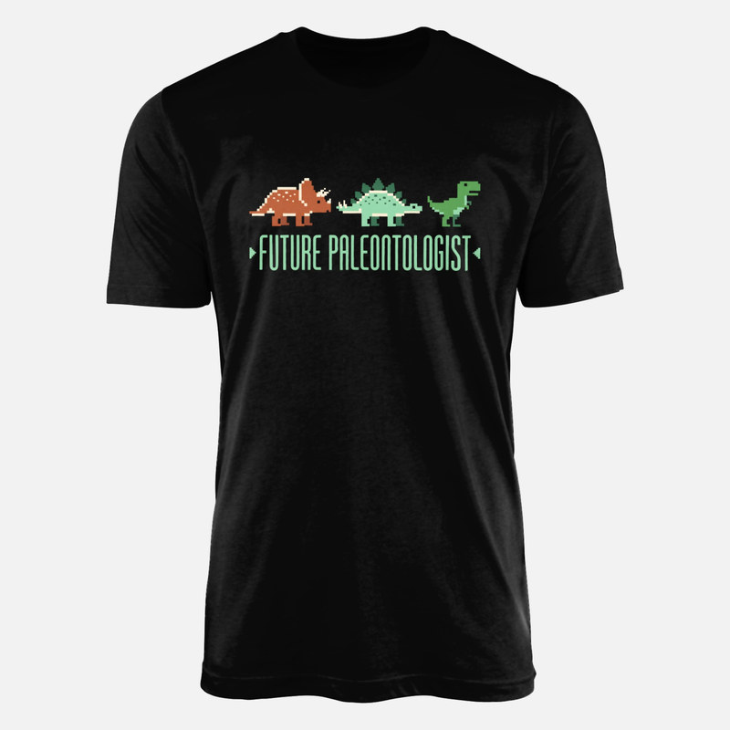 Camisetas: Futuro paleont&oacute;logo dinosaurios pixel art