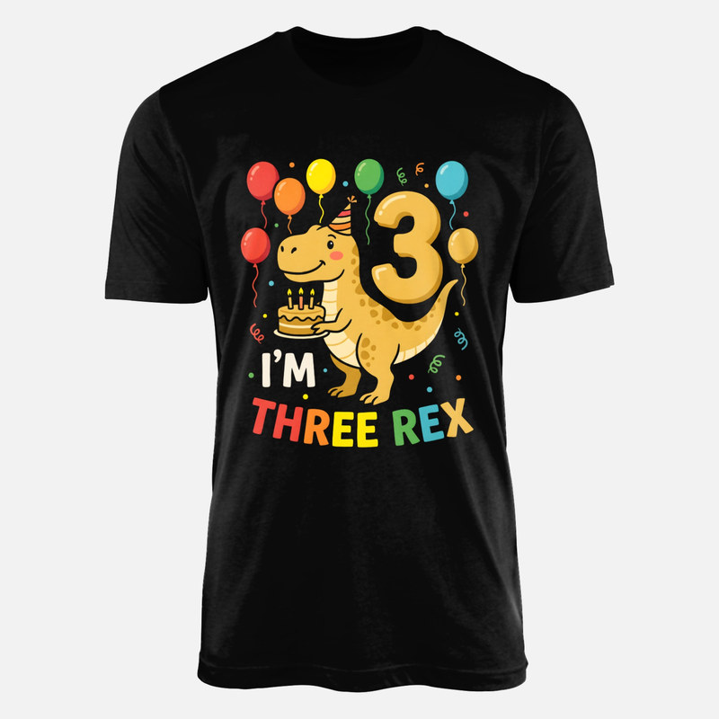 Camisetas: Three Rex dinosaurio 3 cumplea&ntilde;os