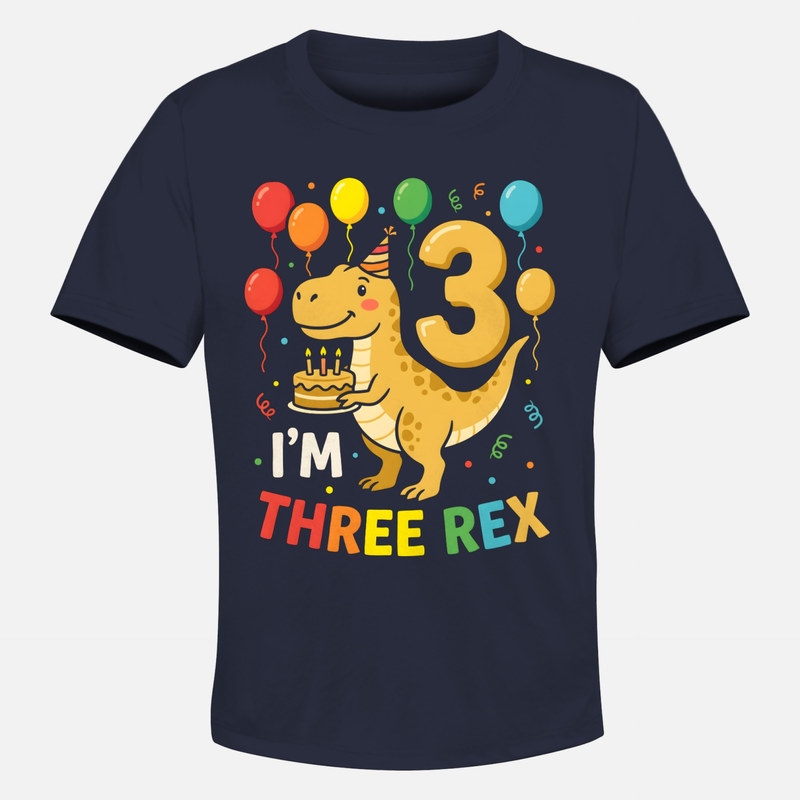 Camisetas: Three Rex dinosaurio 3 cumplea&ntilde;os