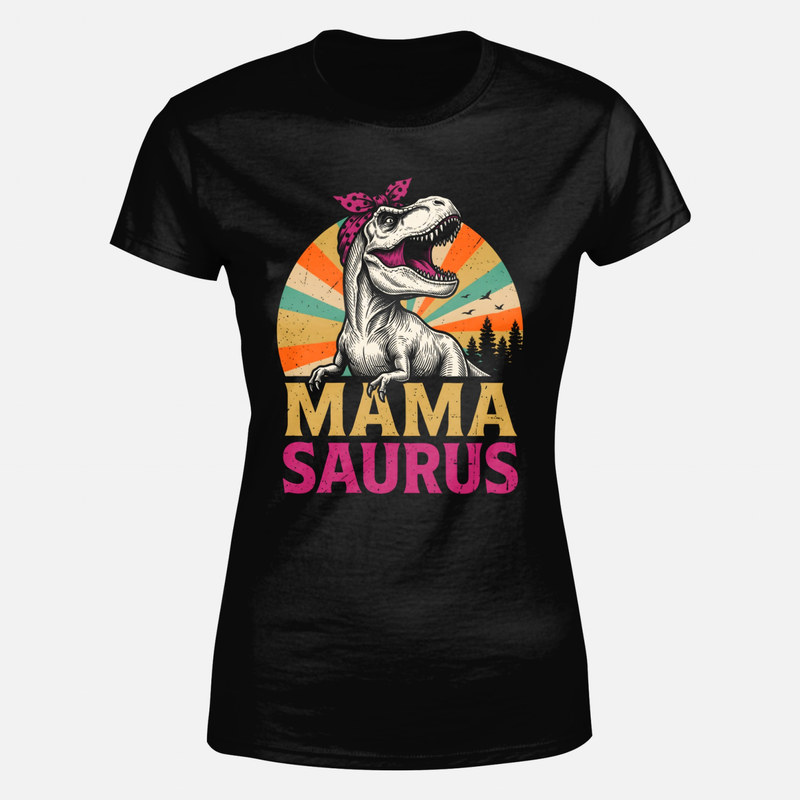 Camisetas: T-Rex Mama Saurus vintage con lazo