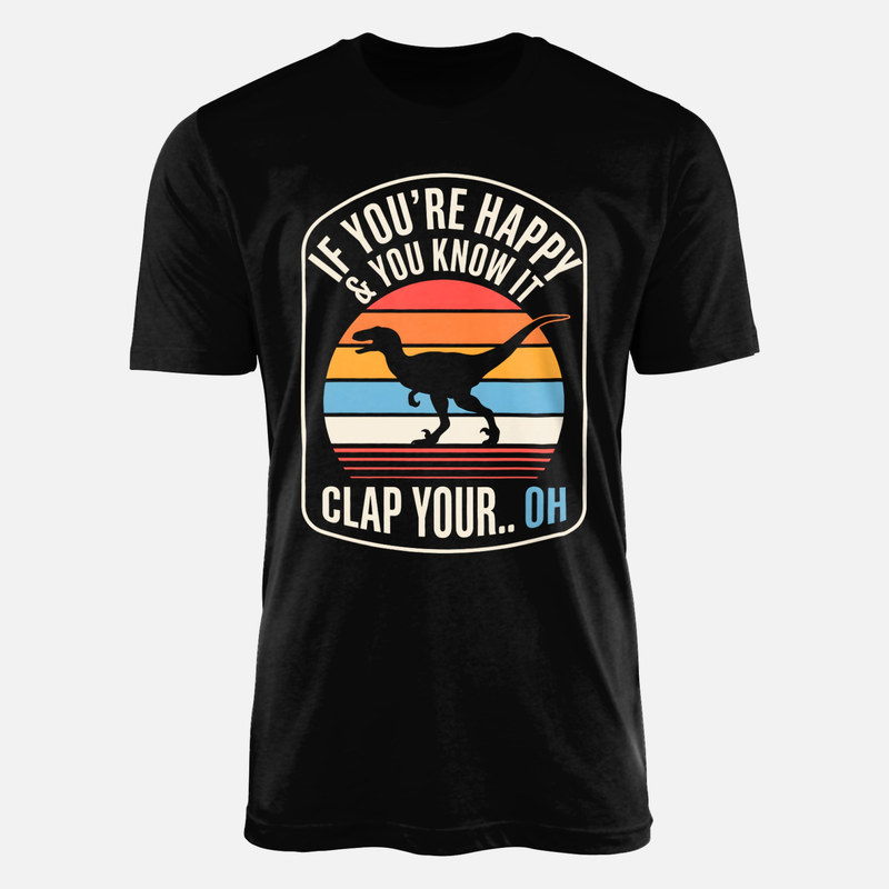 Camisetas: Dinosaurio brazos cortos aplaudir