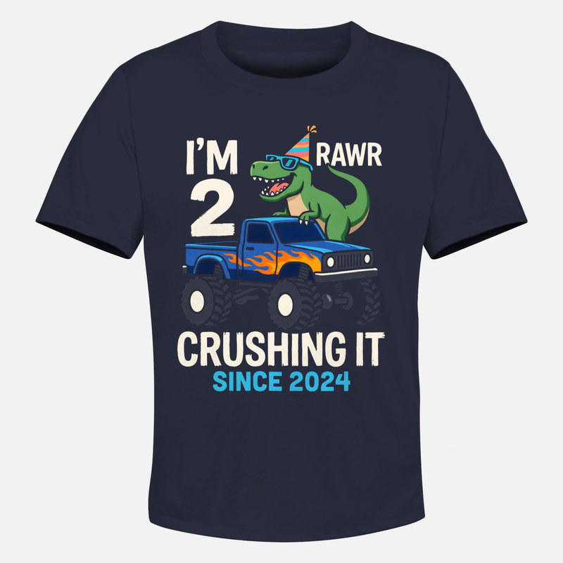 Camisetas: T-Rex 2 A&ntilde;os en Monster Truck
