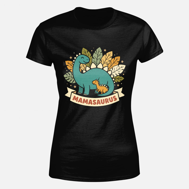 Camisetas: Mamasaurus con cr&iacute;a