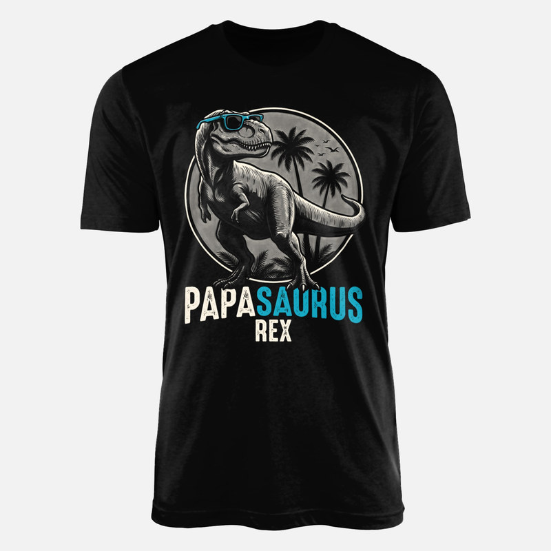 Camisetas: Papasaurus rex dinosaurio con gafas