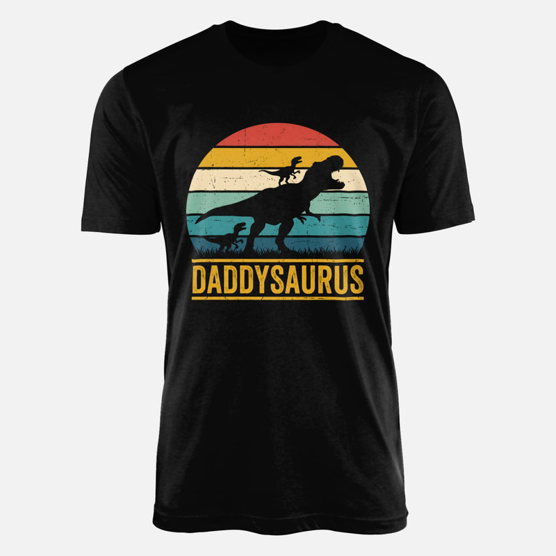 Camisetas: Daddysaurus con cr&iacute;as retro