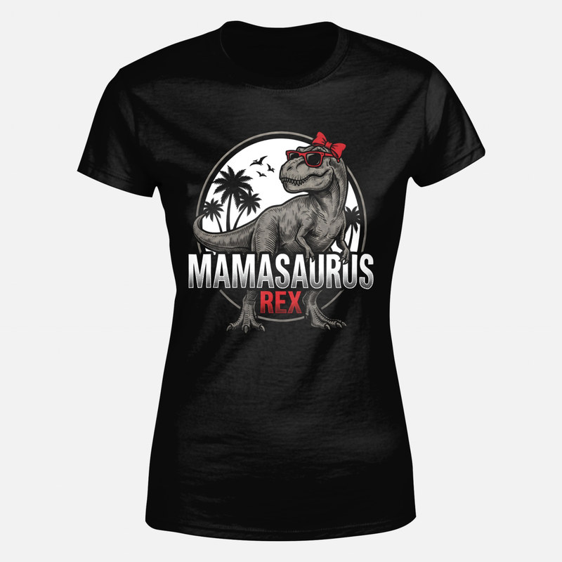 Camisetas: Mamasaurus Rex divertida con lazo