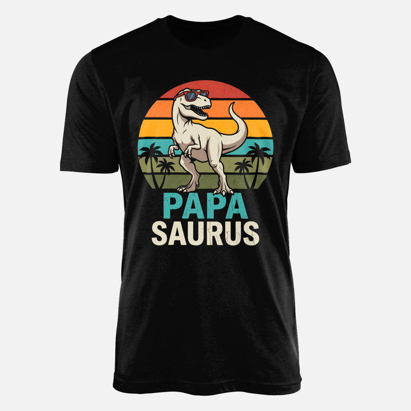 Camisetas: Pap&aacute; saurus tiranosaurio con gafas retro