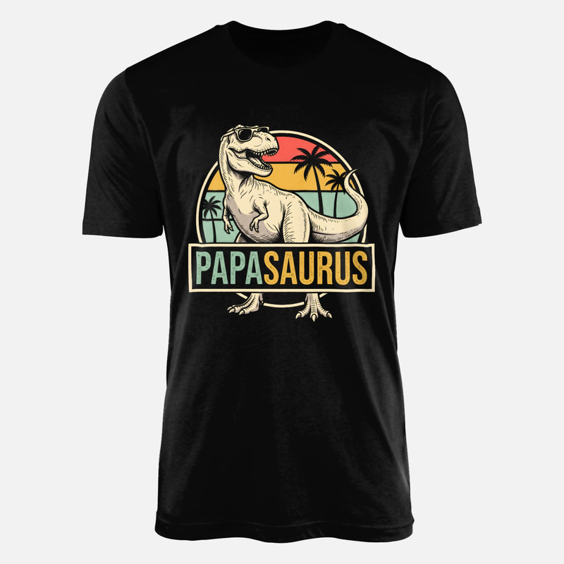 Camisetas: Papasaurus T-Rex retro con gafas de sol
