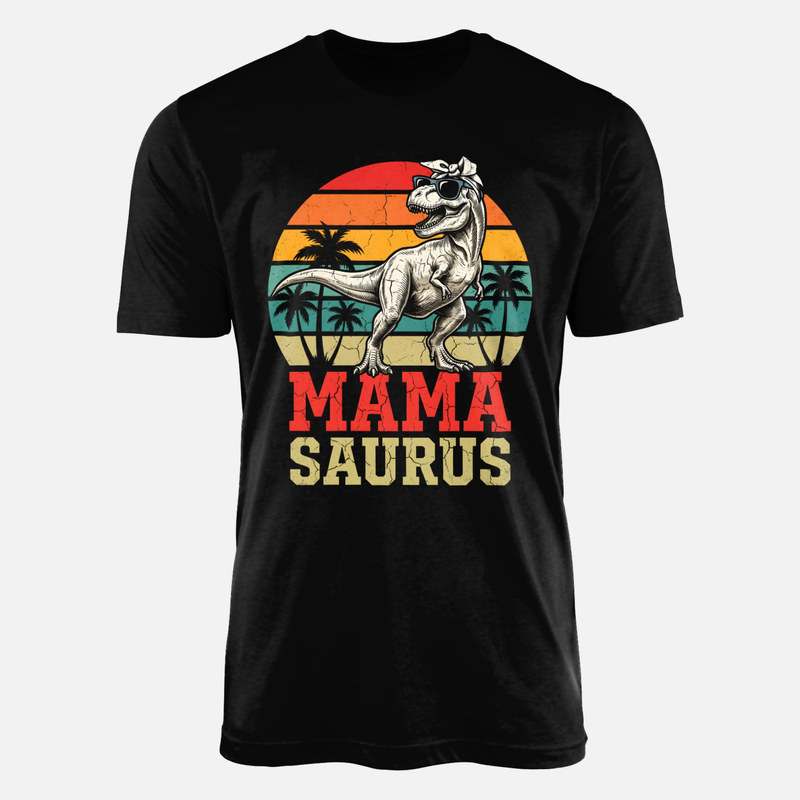 Camisetas: Mamasaurus dinosaurio retro con gafas