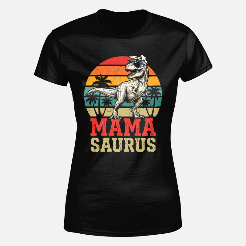 Camisetas: Mamasaurus dinosaurio retro con gafas