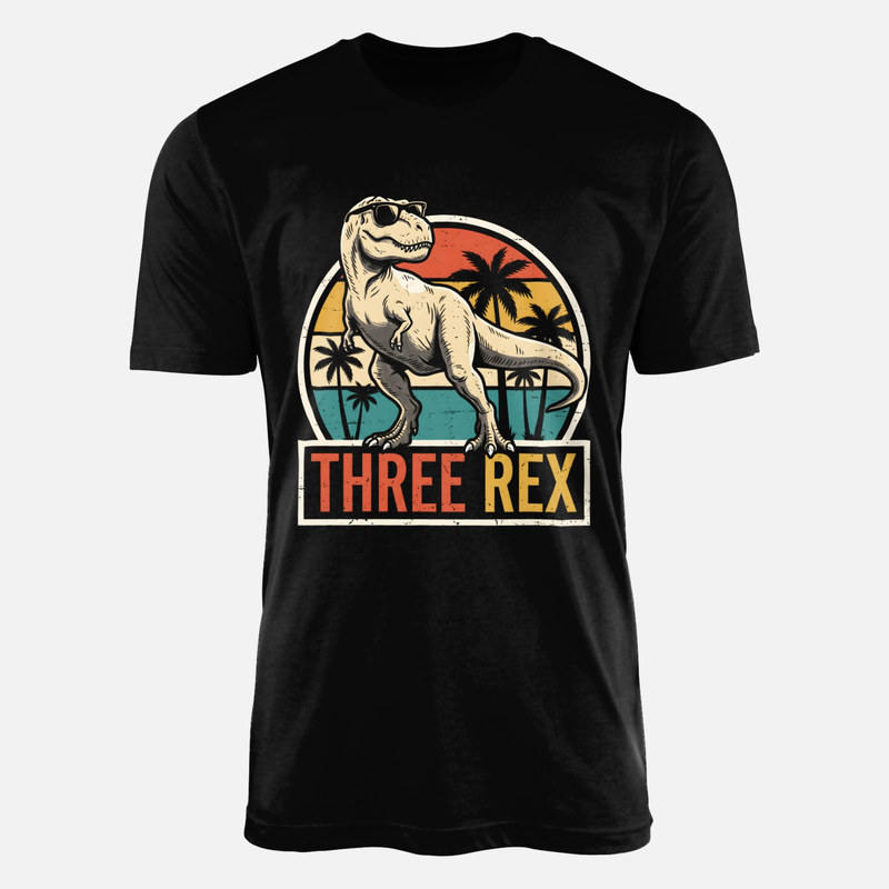 Camisetas: Tiranosaurio Three Rex 3 a&ntilde;os