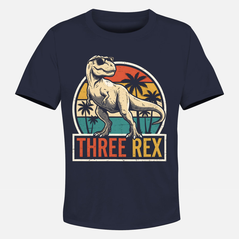 Camisetas: Tiranosaurio Three Rex 3 a&ntilde;os