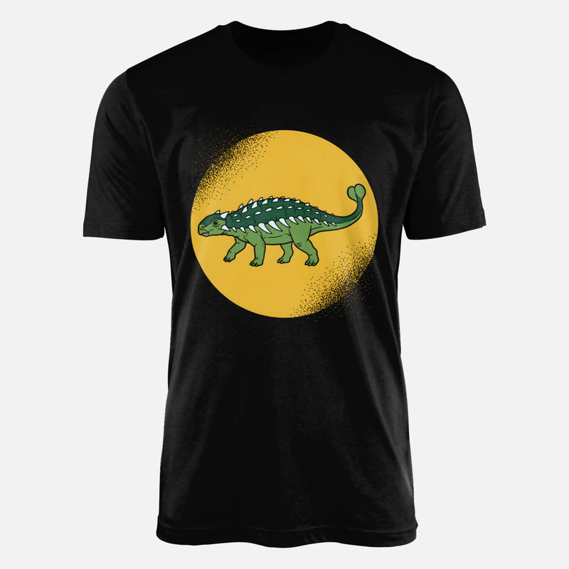Camisetas: Anquilosaurio con luna amarilla