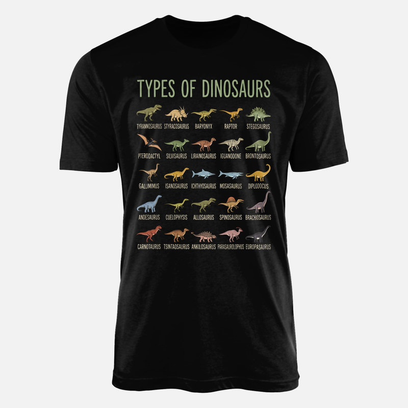 Camisetas: Infograf&iacute;a 25 especies de dinosaurios