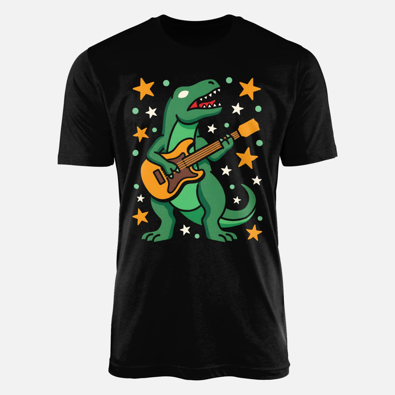 Camisetas: T-Rex con guitarra el&eacute;ctrica