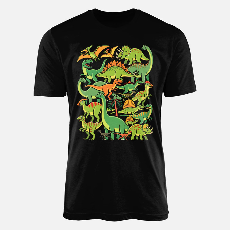 Camisetas: Patr&oacute;n de dinosaurios animados