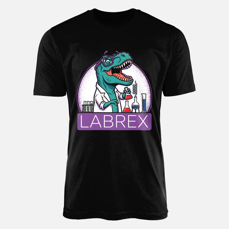 Camisetas: T-Rex cient&iacute;fico en laboratorio
