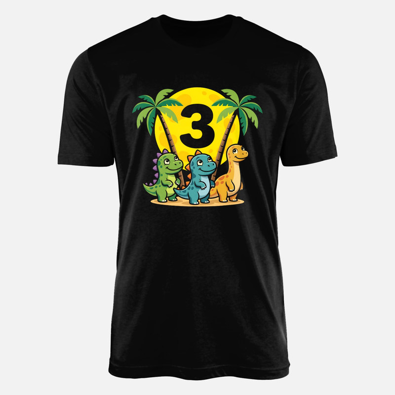 Camisetas: Cumplea&ntilde;os 3 dinosaurios beb&eacute;s