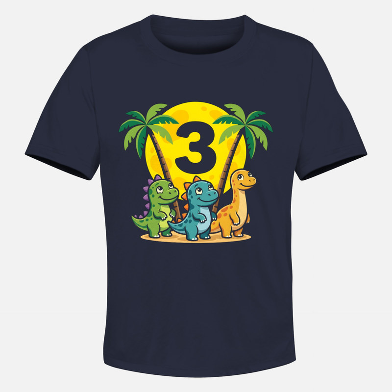 Camisetas: Cumplea&ntilde;os 3 dinosaurios beb&eacute;s