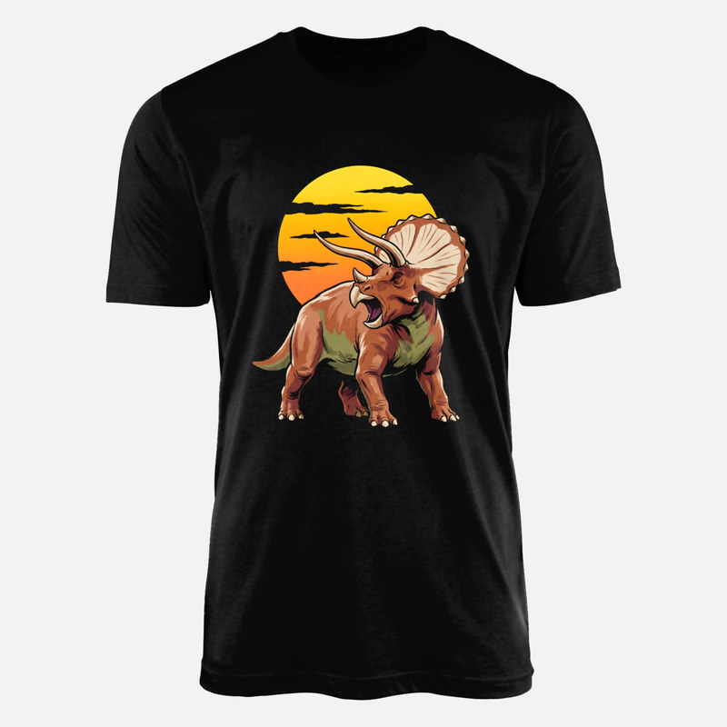 Camisetas: Triceratops al atardecer