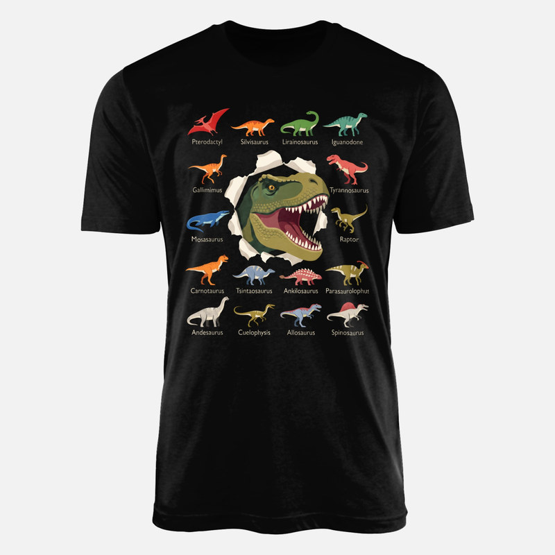 Camisetas: Gu&iacute;a de tipos de dinosaurios y T-Rex