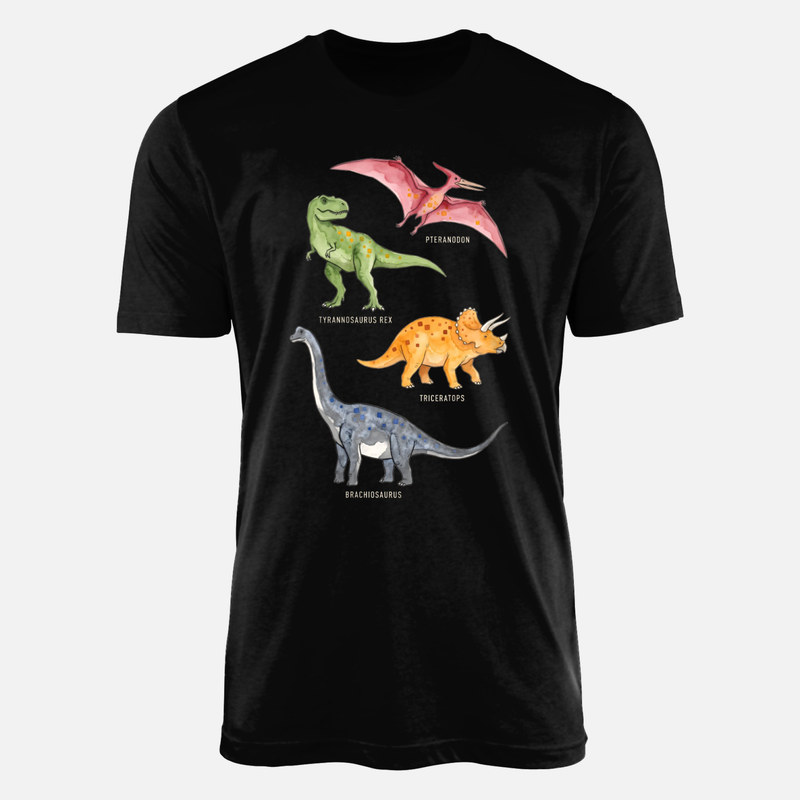 Camisetas: Gu&iacute;a de dinosaurios en acuarela