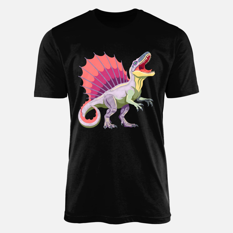 Camisetas: Espinosaurio colorido rugiendo