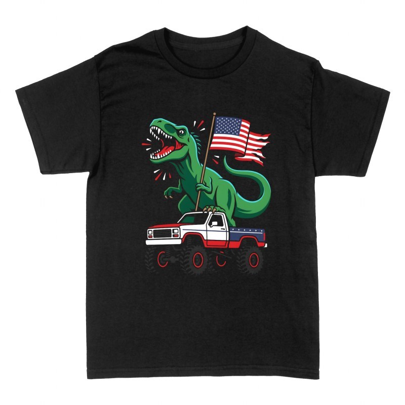 Camisetas: T-Rex patriota en monster truck