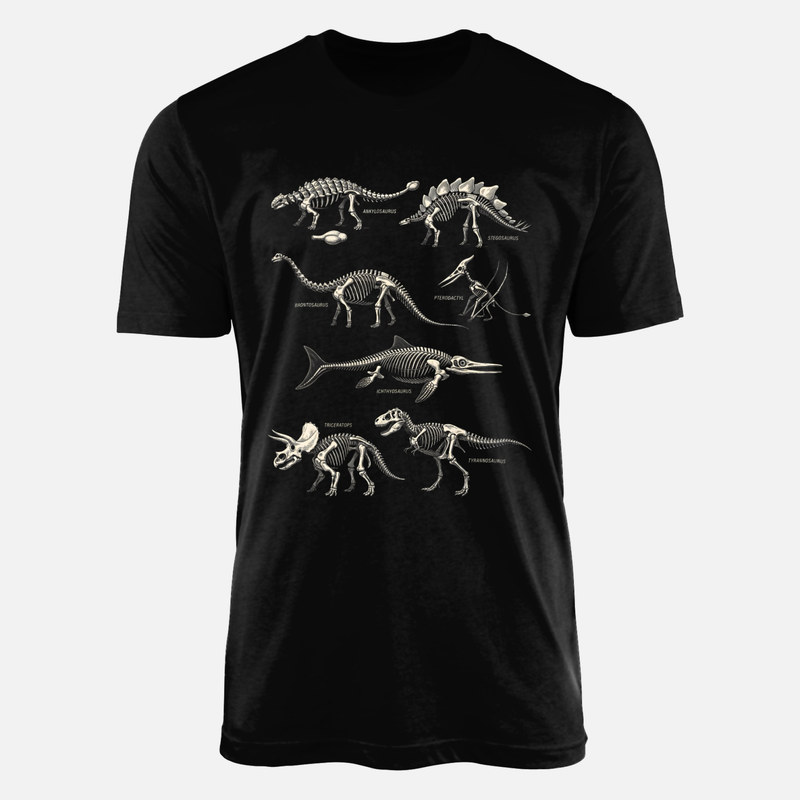 Camisetas: Gu&iacute;a de f&oacute;siles y esqueletos de dinosaurios