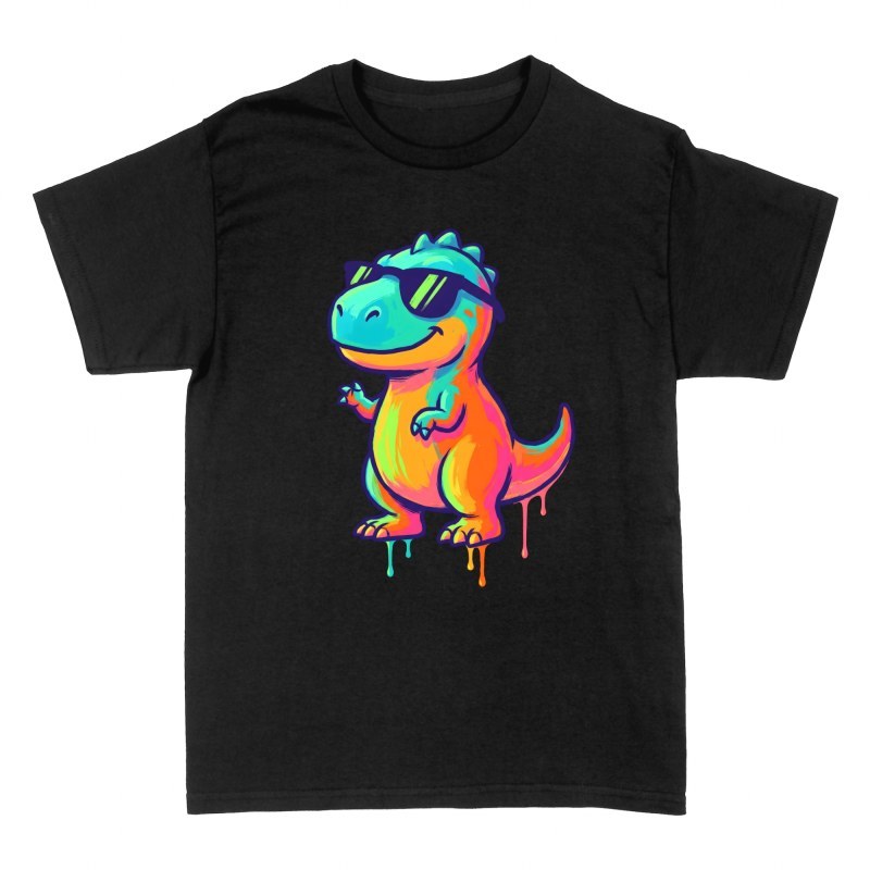 Camisetas: Dinosaurio colorido con gafas de sol