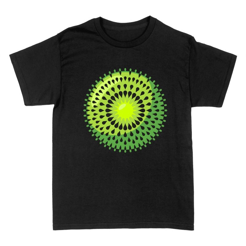 Camisetas: Rodaja de kiwi geom&eacute;trica