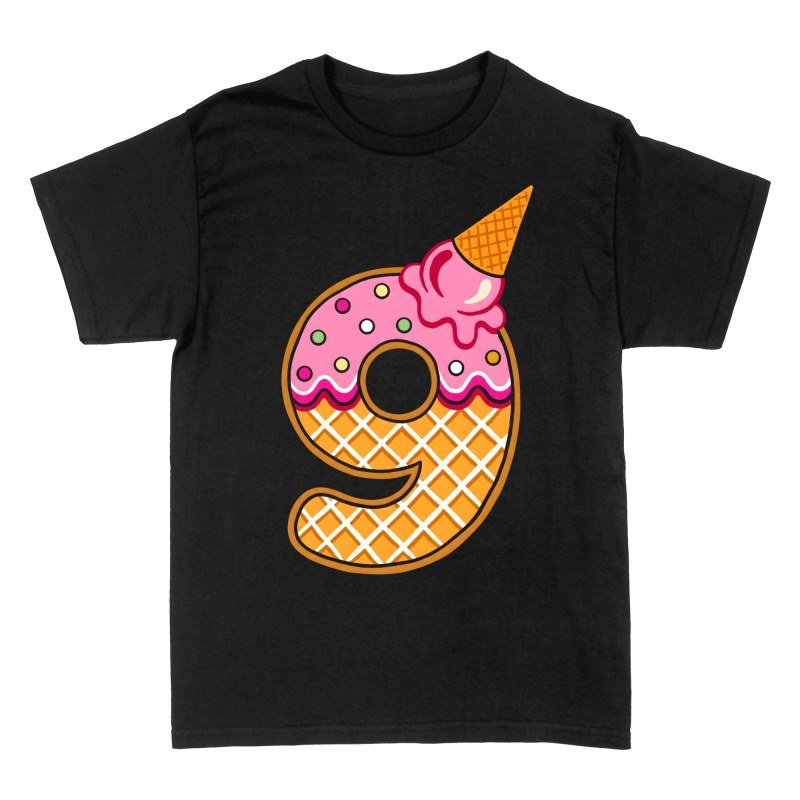 Camisetas: N&uacute;mero 9 de helado y donut