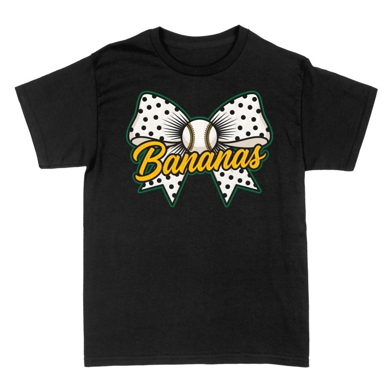 Camisetas: Lazo de b&eacute;isbol con texto Bananas
