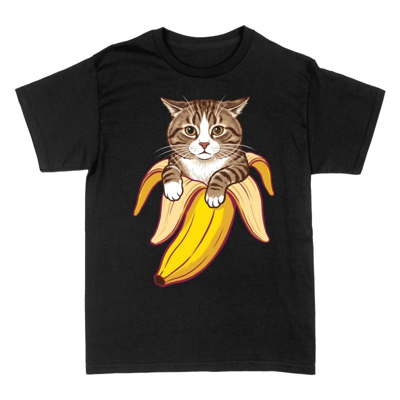 Camisetas: Gato en pl&aacute;tano