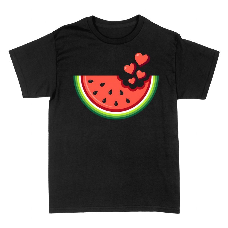 Camisetas: Sand&iacute;a mordida con corazones