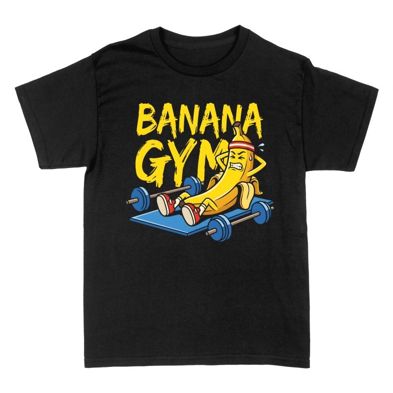 Camisetas: Pl&aacute;tano fitness haciendo abdominales