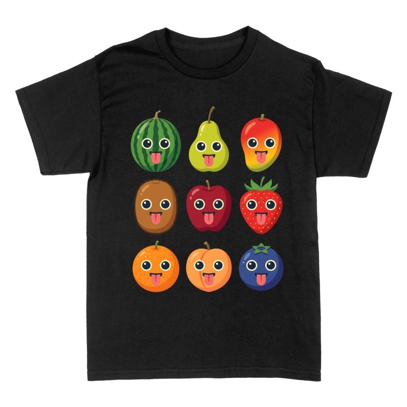 Camisetas: Frutas kawaii sacando la lengua