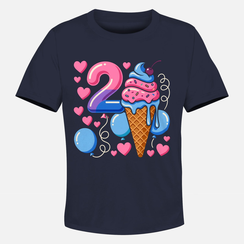 Camisetas: Globo n&uacute;mero 2 con helado infantil