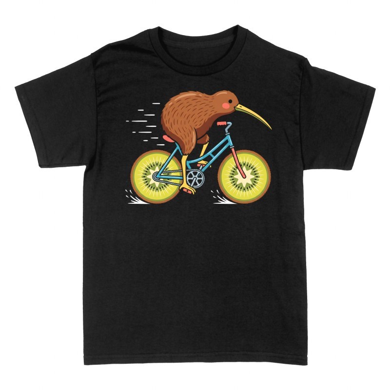 Camisetas: P&aacute;jaro kiwi en bicicleta de fruta