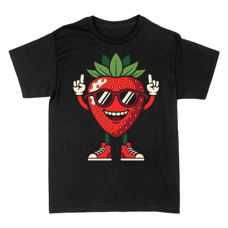 Camisetas: Fresa animada con gafas de sol