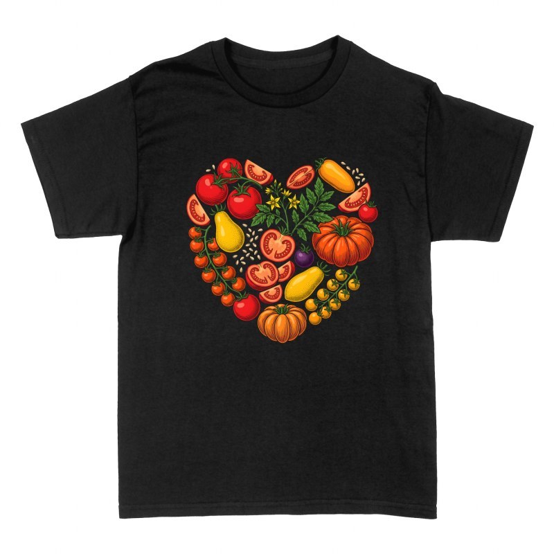 Camisetas: Coraz&oacute;n de tomates bot&aacute;nicos